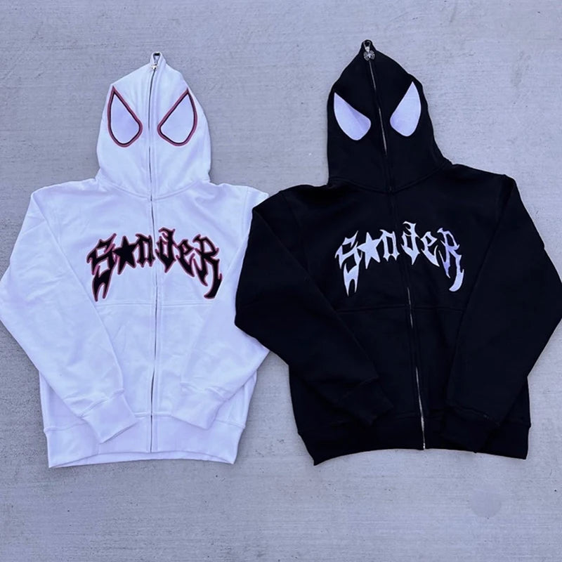 Shop Full Zip Spider Hoodie - Unisex Streetwear Graphic Oversized Jacket