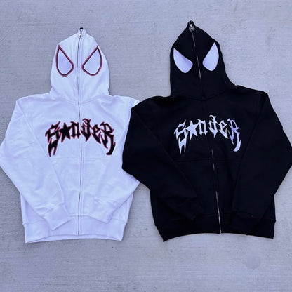 Shop Full Zip Spider Hoodie - Unisex Streetwear Graphic Oversized Jacket