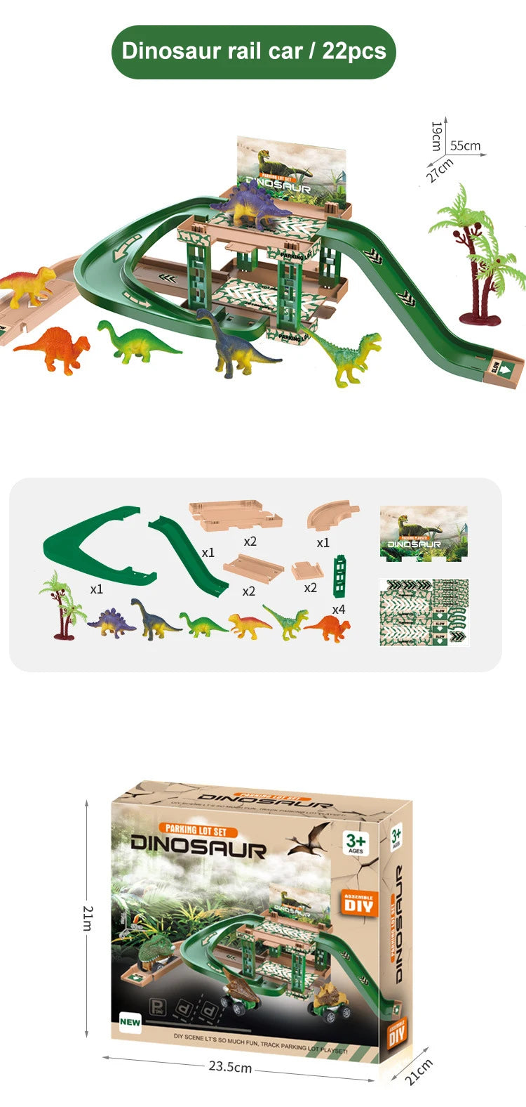 Children's track parking lot toys multi-storey car parking building fire police engineering dinosaur car toys