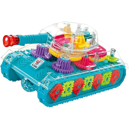 Light Up Transparent Gears Police Car Toy for Kids Bump and Go Toy Car for Boys Girl Educational Baby Toys Car Music LED Effects