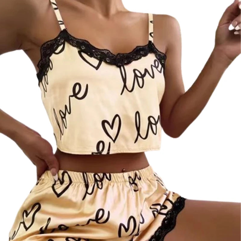 Shop 2-Piece Women's Pajama Shorts Set - Sexy Print Sleepwear