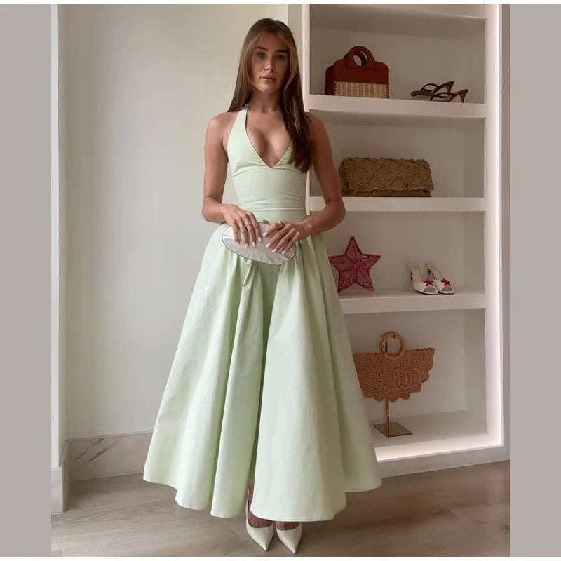 Fashion Solid Long Denim Vestidos Women Sleeveless OffShoulder Lace Up Backless Square Neck Jeans Dresses 2025 Chic Street Wear