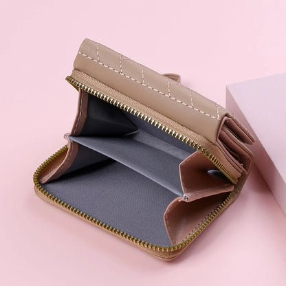 Shop Women's Tri-Fold Wallet - Minimalist Embroidered Love Design