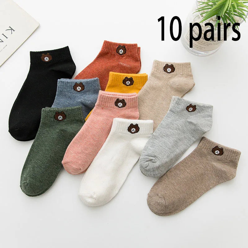 Shop 10-Pack Bear Low-Cut Socks – Stylish & Breathable