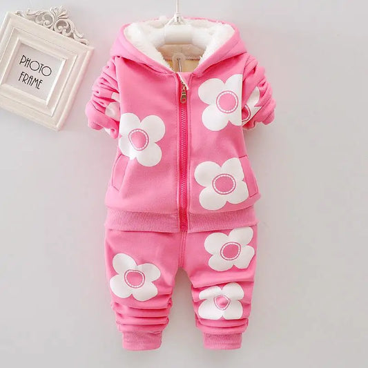 Shop Cozy Flower Hoodie & Pants Set for Girls - Perfect for Autumn & Winter