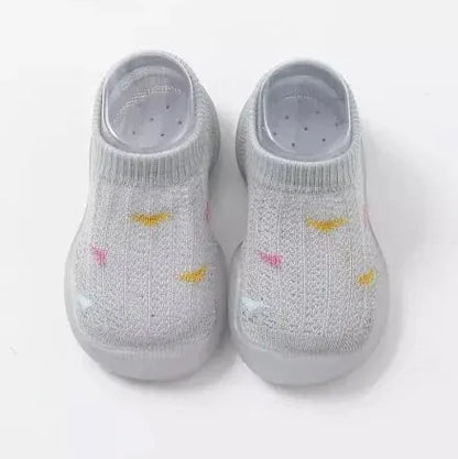 Children's Walking Shoes Baby Floor Shoes Baby Socks Shoes Non Slip Indoor Soft Sole Mesh Surface Thin Sandals One Foot Pedal