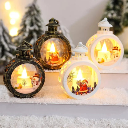 Christmas Round Wind Light Merry Christmas Decoration for Home Ornaments Xmas Gift New Year