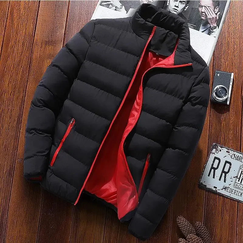 Thickened Autumn/winter Men's Sports Cotton Coat Stand Collar Cardigan Outdoor Padded Jacket Casual Jacket Warm Coat