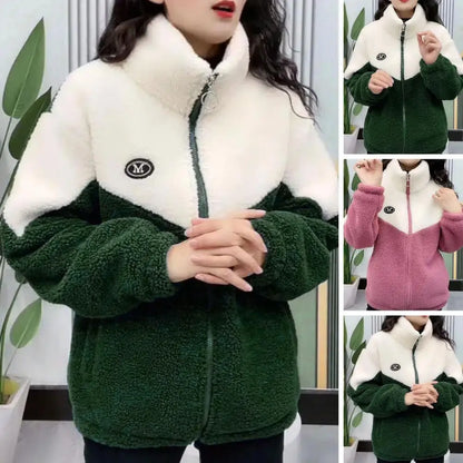 Shop Women's Fluffy Fleece Harajuku Jacket - Lightweight Warm Zipper Coat