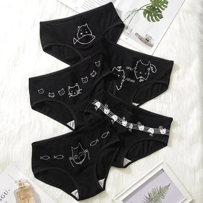 Shop 5-Pack Cotton Cartoon Panties - Women's Soft & Sexy Lingerie (M-XL)