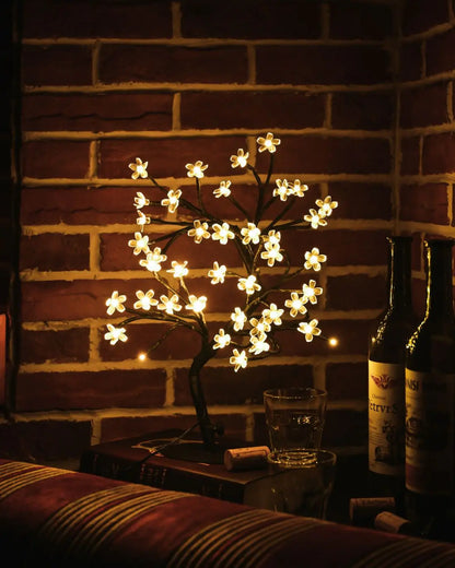 Cherry Blossom Tree Light,17inch 40LED Lighted Tabletop Artificial Flower Bonsai Tree Lamp USB Powered Gifts for Home Decor