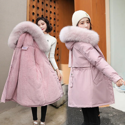 Shop Stylish Hooded Parka with Fur Collar for Women - Cozy Winter Essential