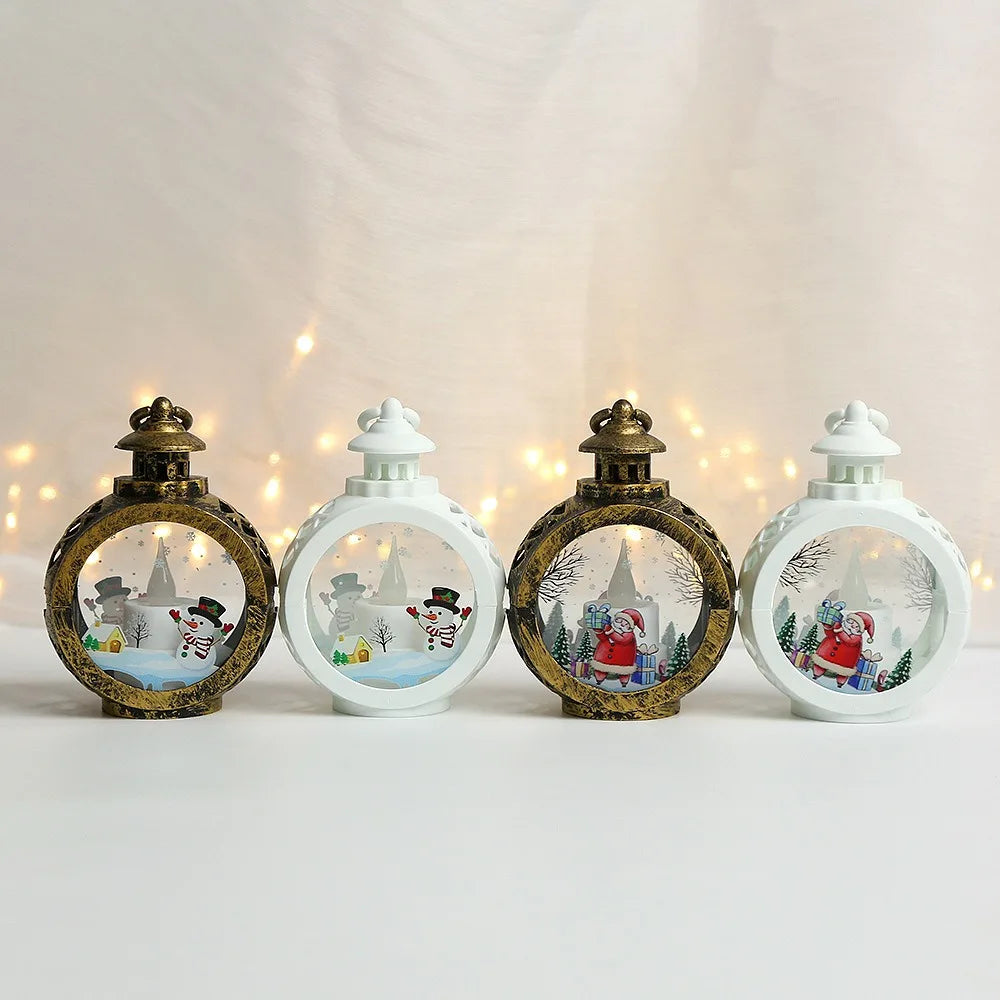 Christmas Decorations Light Up Night Light Pendant Christmas Items Decoration Props Table Candlestick Lamp Window Decoration