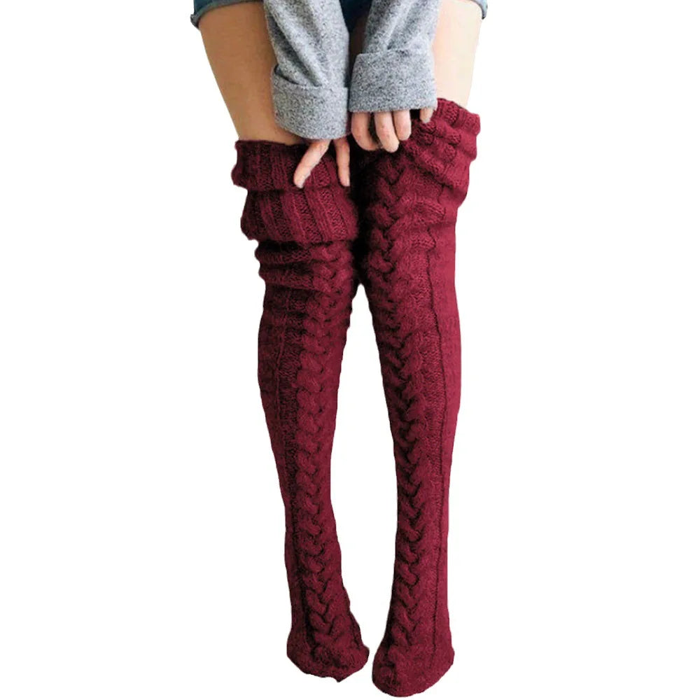 Wool Thigh-High Socks for Women - Cozy Foot Warmers