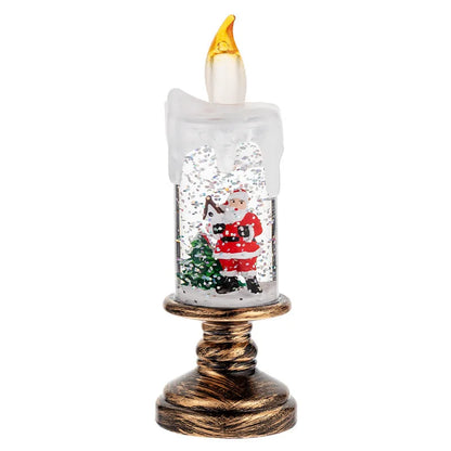 Christmas decorations wind lamp candle candlestick snow snowflake music box creative Xmas gift scene arrangement