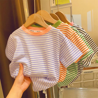 Shop Striped Short-Sleeve T-Shirt for Kids - Lightweight Summer Casual Wear