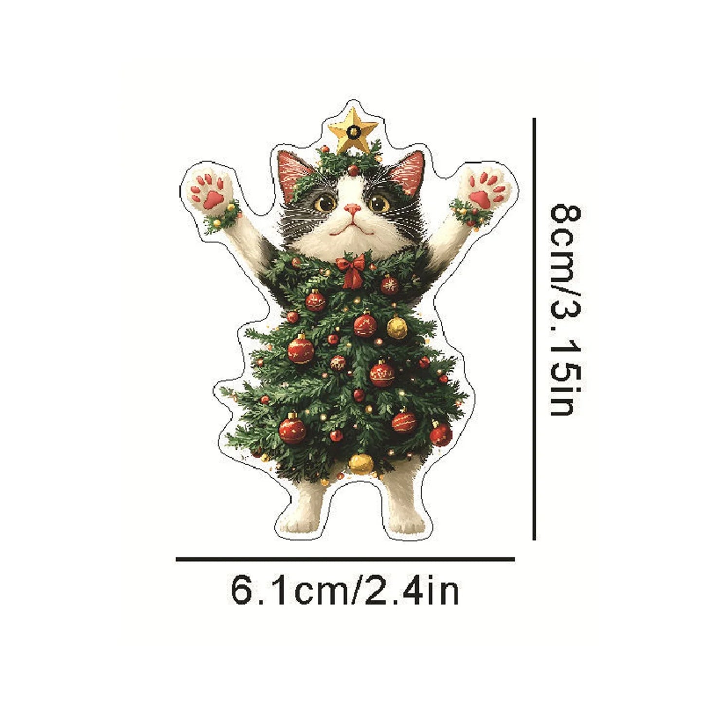 1PCS Christmas Tree Pendants Acrylic Cute Cat Hanging Ornaments for Wall Xmas Tree Decorations Party Supplies New Year Gifts