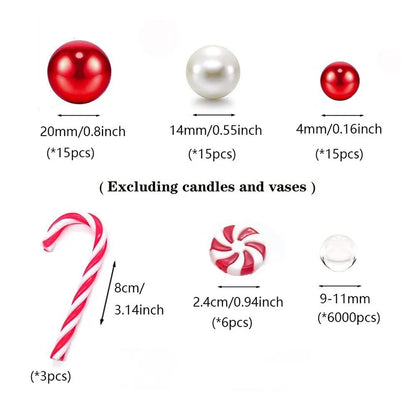 Christmas Vase Filler Pearl for Vase Candyland Pearls Water Gels Beads Floating Candles for Christmas Home Table Party Decor