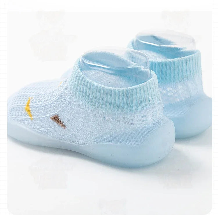 Children's Walking Shoes Baby Floor Shoes Baby Socks Shoes Non Slip Indoor Soft Sole Mesh Surface Thin Sandals One Foot Pedal