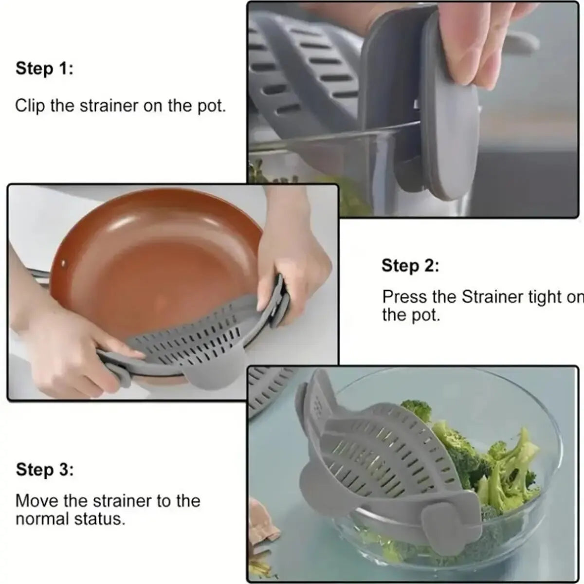 Shop Adjustable Silicone Clip-On Strainer for Easy Draining