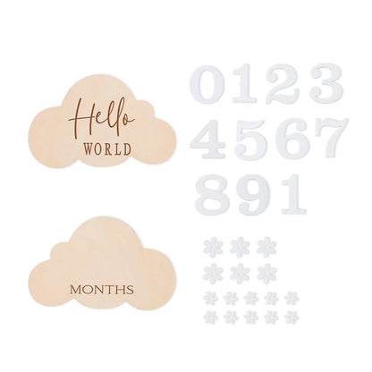 2Pcs Baby Wooden Balloon Milestone Cards Photography Accessories Baby Photography Shooting Props For Newborn Birthing Gifts