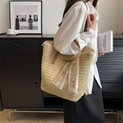 Shop Large Capacity Handmade Woven Tote Bag for Women