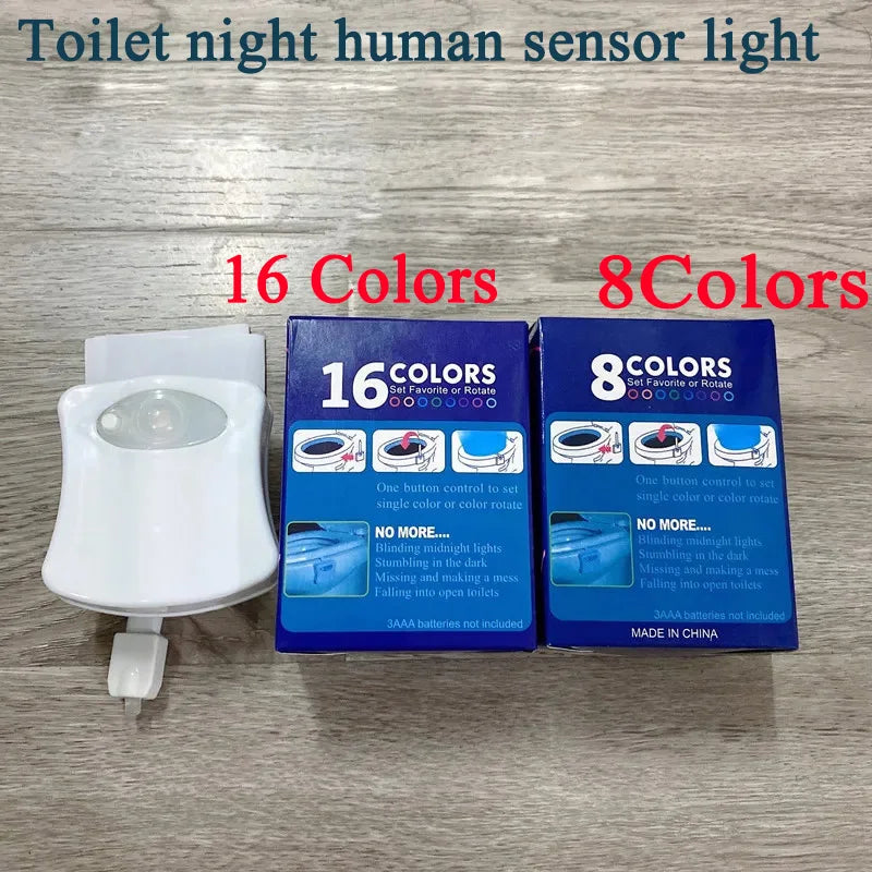 Shop Smart Motion Sensor Toilet Night Light - 16 Colors LED Waterproof Backlight