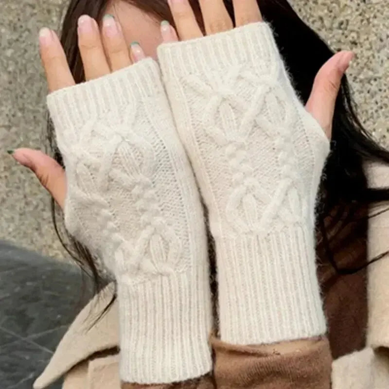 Unisex Soft Knitted Half-Finger Mittens