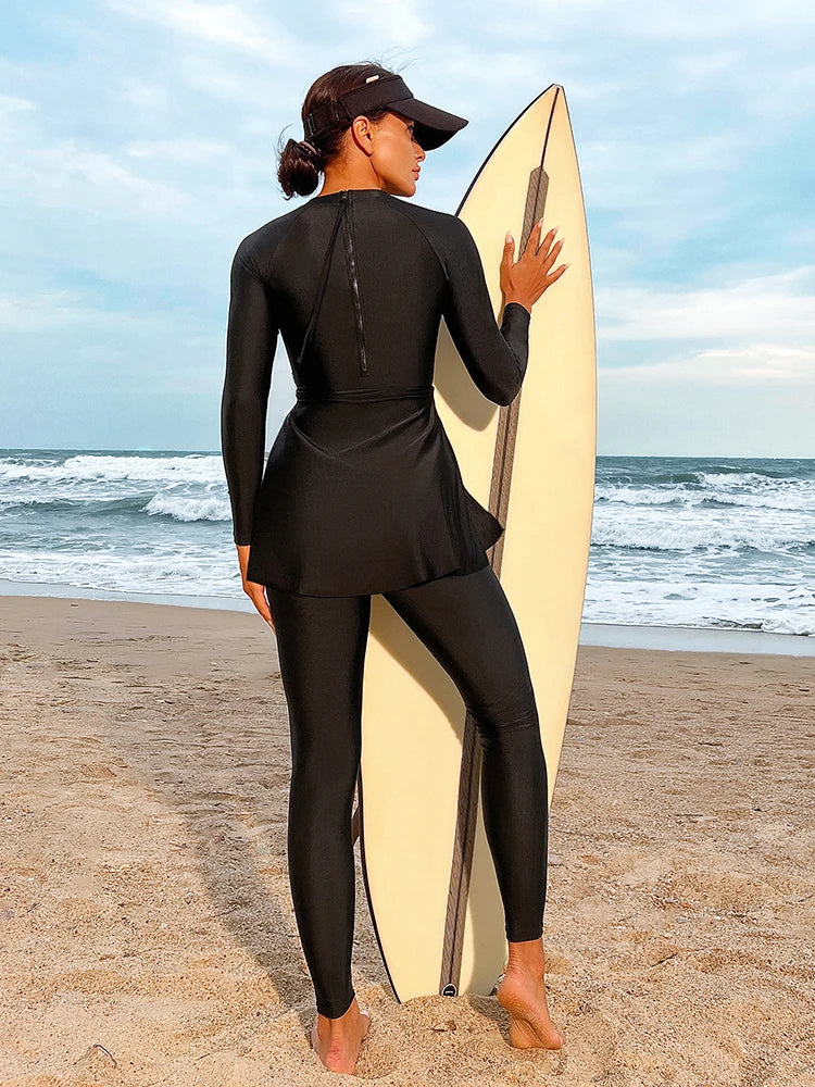 Modest Black Full-Cover Swimsuit