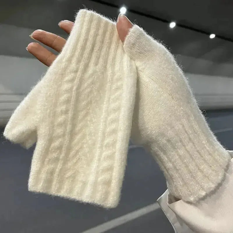 Unisex Soft Knitted Half-Finger Mittens