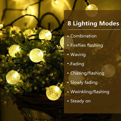 Shop Solar Globe LED String Lights - 60 LEDs, 8 Modes, IP65, Perfect for Garden & Party Decor