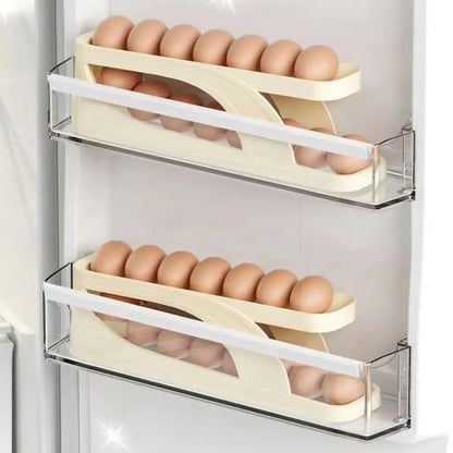 Shop Automatic Double-Layer Egg Dispenser - Space-Saving 15-Egg Holder for Fridge