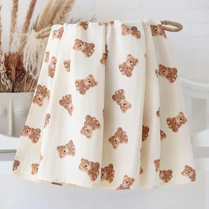 Bamboo Swaddle Blanket Baby Blankets Newborn Muslin Blanket Organic Cotton Soft New Born Wrap 5 Petal Flower for Spring