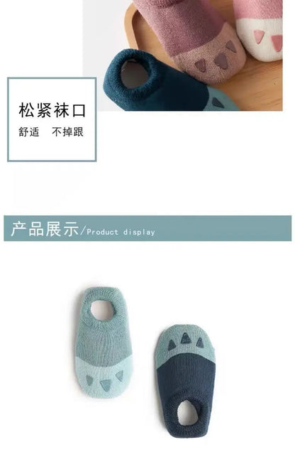 1 Pairs Boys Infant Walking Socken Girls Kids Anti Slip Floor Sock Fashion Solid Color Cotton Newborn Baby Socks