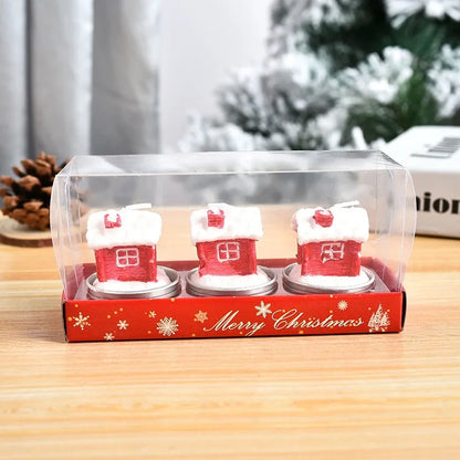 3Pcs/Set Christmas Candles Santa Snowman Xmas Tree Paraffin Gift Box Party Christmas Decoration Candles Home Decor Proposal Prop