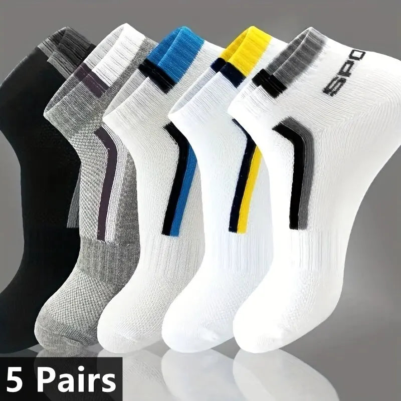 Shop Men's Ankle Socks - 5 Pairs of Sweat-Wicking Comfort