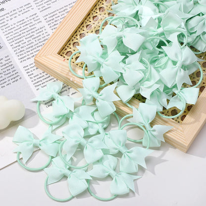 20Pcs/lot Girls Ribbon Hair Bows Rubber Band Kids Lovely Cheer Bowknot Hairband Boutique Children Headband headdress BABY BOWS