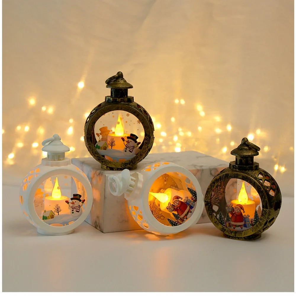 Christmas Decorations Light Up Night Light Pendant Christmas Items Decoration Props Table Candlestick Lamp Window Decoration