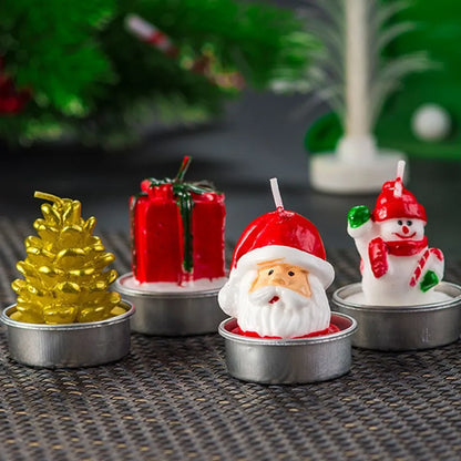 3pc/set Christmas Scented Candle Navidad New Year Gifts Old Man Tree Snowman Christmas Candle Decora for Christmas Dinner Candle