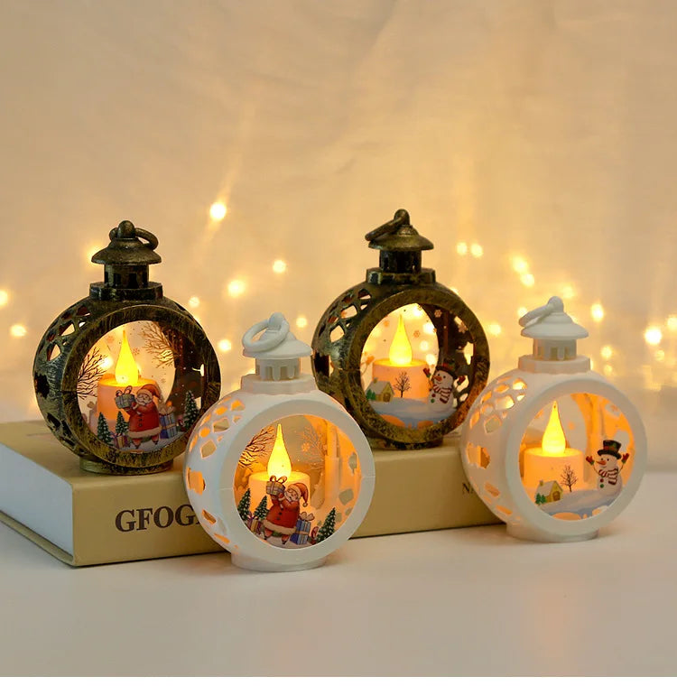 Christmas Decorations Light Up Night Light Pendant Christmas Items Decoration Props Table Candlestick Lamp Window Decoration