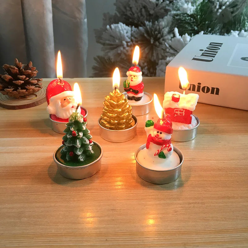 3Pcs/Set Christmas Candles Santa Snowman Xmas Tree Paraffin Gift Box Party Christmas Decoration Candles Home Decor Proposal Prop