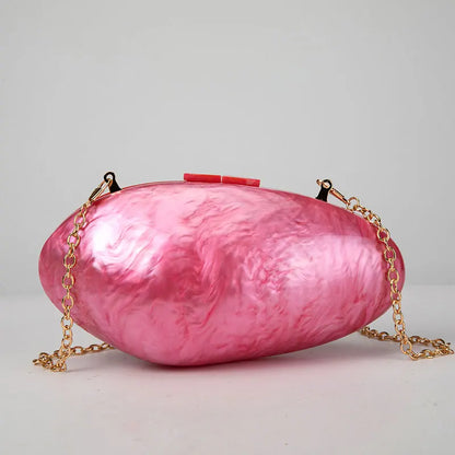 Shop Pearl Acrylic Clutch: Luxury Mini Evening Bag with Chain for Weddings & Parties