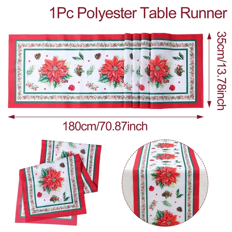 Christmas Table Runner Merry Christmas Decoration for Home Xmas Decor 2024 Navidad Notal Noel Xmas Ornament Happy New Year 2025