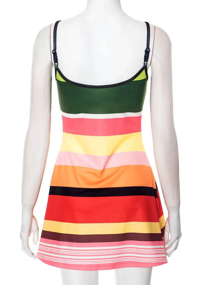 Fantoye Print Zebra Sexy V-neck Women Dress Spaghetti Strap Mini Dress Female Summer Slim Elegant Vacation Party Beachwear 2025