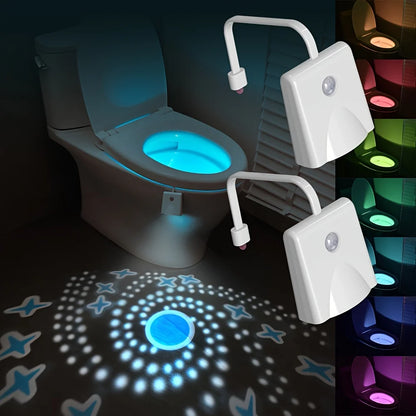 Shop Motion Sensor Star Projector Toilet Light - 16 Color LED Night Light