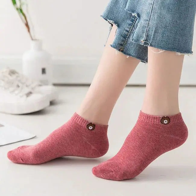 Shop 10-Pack Bear Low-Cut Socks – Stylish & Breathable