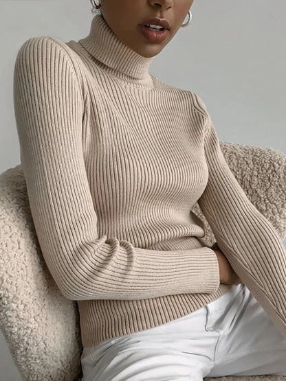 Shop Women's Fall Turtleneck Cashmere Sweater - Soft Knitted Pullover for Autumn/Winter