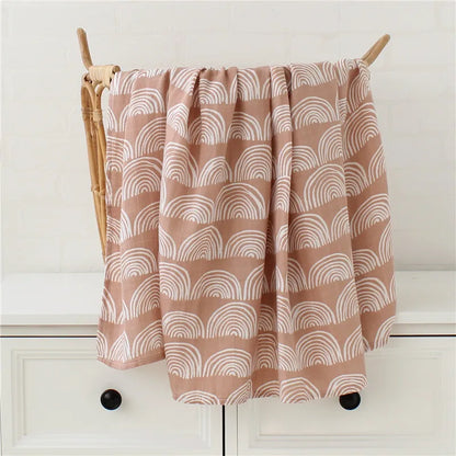 Bamboo Swaddle Blanket Baby Blankets Newborn Muslin Blanket Organic Cotton Soft New Born Wrap 5 Petal Flower for Spring
