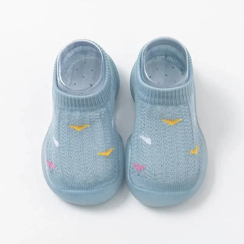 Children's Walking Shoes Baby Floor Shoes Baby Socks Shoes Non Slip Indoor Soft Sole Mesh Surface Thin Sandals One Foot Pedal