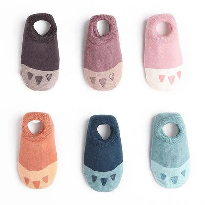 1 Pairs Boys Infant Walking Socken Girls Kids Anti Slip Floor Sock Fashion Solid Color Cotton Newborn Baby Socks